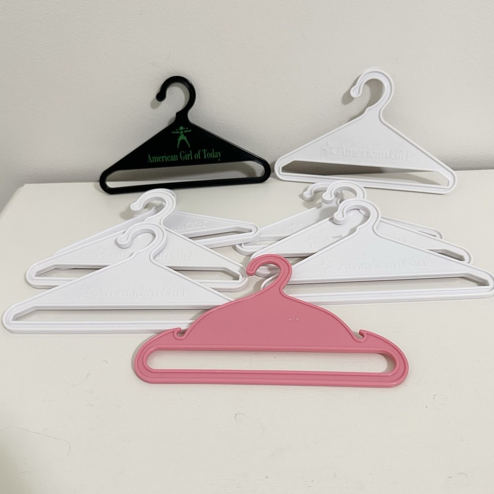 American Girl Official Doll Clothing Hangers lot Of 9 clothes‎ White Pink Black